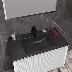 Opadiris Мебель для ванной Рубинно 90 подвесная белая/антрацит – фотография-10